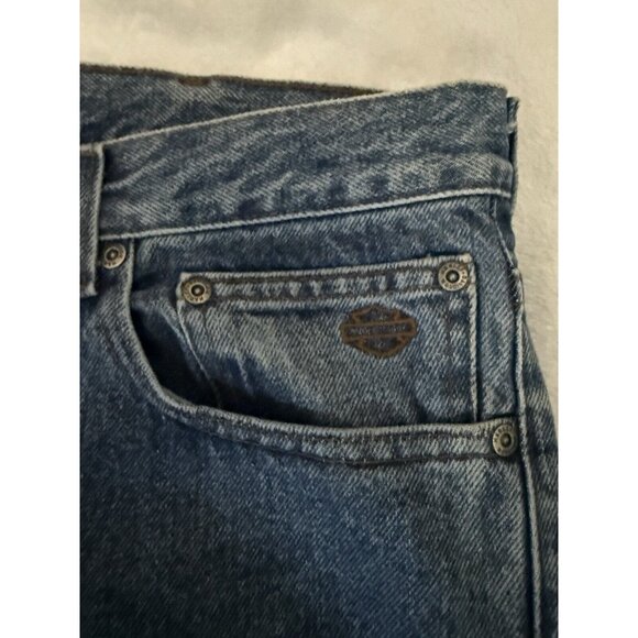 HARLEY DAVIDSON MEN'S STRAIGHT LEG RIDER JEANS 38x32 2009 Black and Orange label - Picture 3 of 7